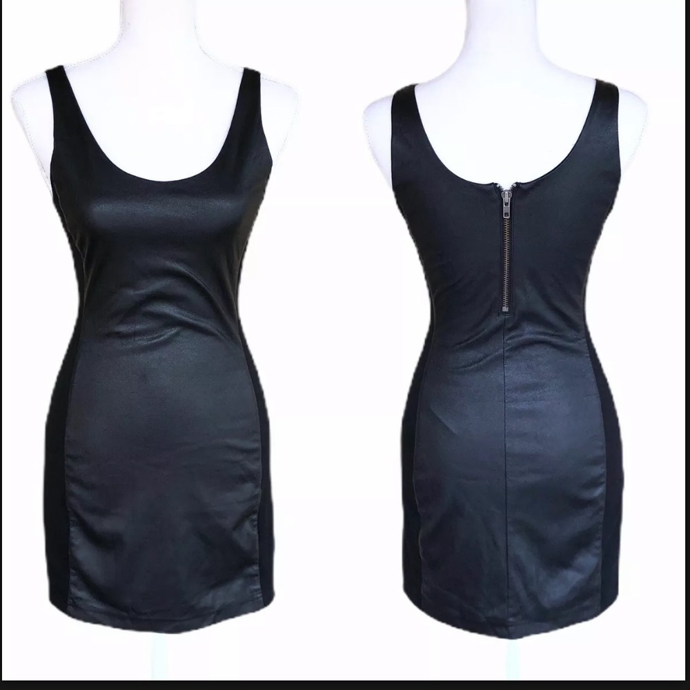 Sexy* Free People Black Faux Leather Dress